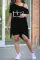 Letter printed short sleeve two piece set
