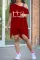 Letter printed short sleeve two piece set