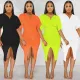 Casual V-neck split dress