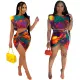 Tie dyed printed knotted Pleated Skirt Set