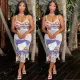 Printed sexy dress
