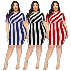 Medium skirt stripe large dress