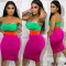 One step skirt suspender strapless dress
