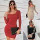 Slim wrap hip dress