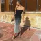 Sexy flat shoulder bag hip skirt