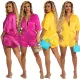 Solid color fashion casual two piece set