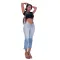 Fashion pleated split jeans