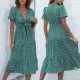 V-neck Short Sleeve Dress
