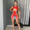 Sleeveless sexy contrast dress