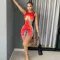 Sleeveless sexy contrast dress