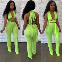 Sexy strap backless two piece set