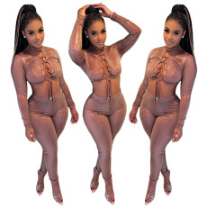 Hollowed out print two piece set