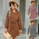 Fashion round neck leopard print dress
