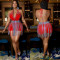 Two piece set of hot drill neck Jumpsuit short skirt