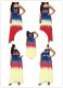 Strap gradient Bohemian print dress