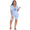 Letter loose simple short sleeve two piece set