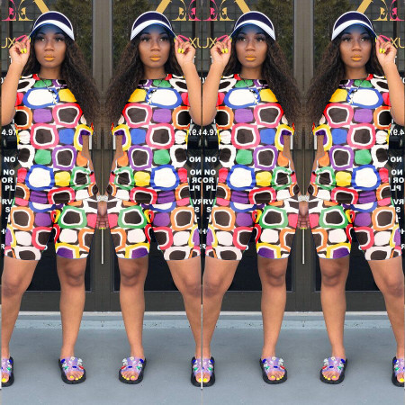 Color printed two piece set
