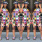 Color printed two piece set