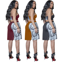 Sling printed loose wide leg two piece set