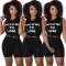 Letter hooded two piece set
