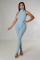 Solid color high neck open back sexy fit two piece set