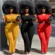 Large casual sexy round neck suit