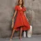 V-neck solid dress