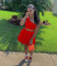 Casual pleated skirt diagonal shoulder suit