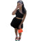 Casual pleated skirt diagonal shoulder suit