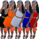 Casual pleated skirt diagonal shoulder suit