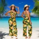 Fashion suspender wide leg pants two piece set
