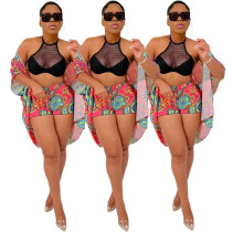 Sexy coat printed shorts two piece set (excluding underwear)