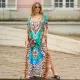 Printed robe holiday blouse
