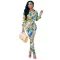 Multicolor long sleeved shirt pants suit