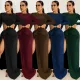 Hollow out bandage split dress