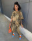 Fashionable camouflage print two piece set