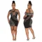 Cross suspender bust wrap hip hot drill dress