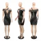 Cross suspender bust wrap hip hot drill dress