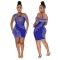 Cross suspender bust wrap hip hot drill dress