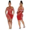 Cross suspender bust wrap hip hot drill dress