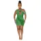 Cross suspender bust wrap hip hot drill dress