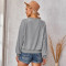 Fashionable round neck knitted sweater