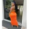 Chest wrapped sleeveless long skirt two-piece set
