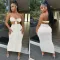 Chest wrapped sleeveless long skirt two-piece set