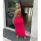 Chest wrapped sleeveless long skirt two-piece set