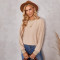 Fashionable round neck knitted sweater