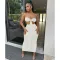 Chest wrapped sleeveless long skirt two-piece set