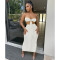 Chest wrapped sleeveless long skirt two-piece set
