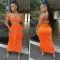 Chest wrapped sleeveless long skirt two-piece set