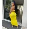 Chest wrapped sleeveless long skirt two-piece set